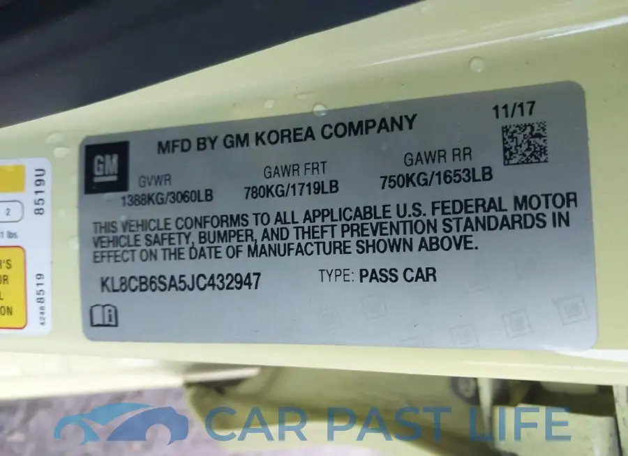 KL8CB6SA5JC432947# 9