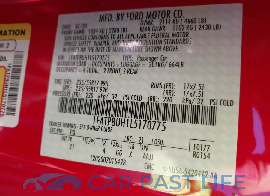 1FATP8UH1L5170775# 9