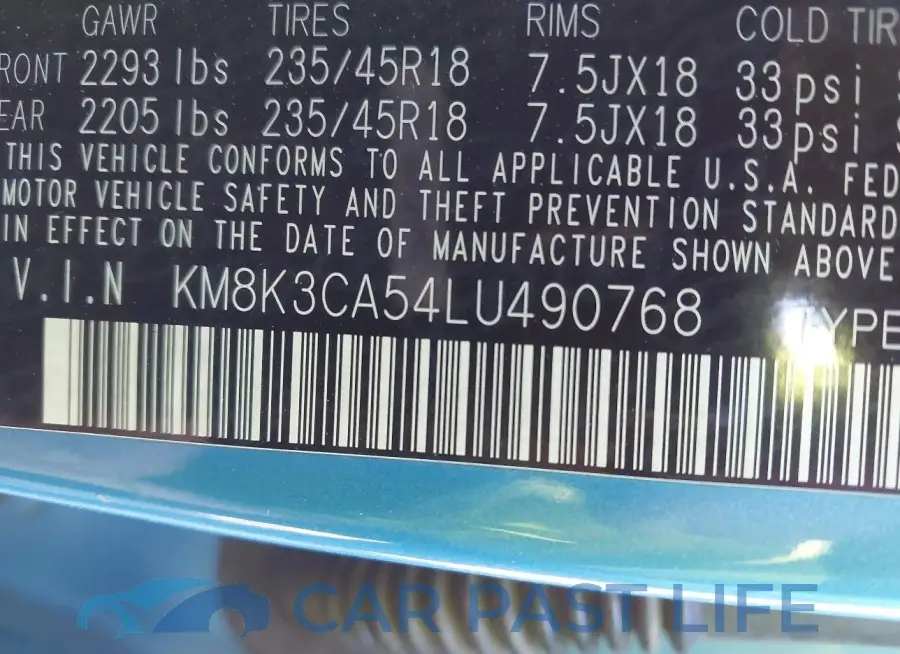 KM8K3CA54LU490768# 9