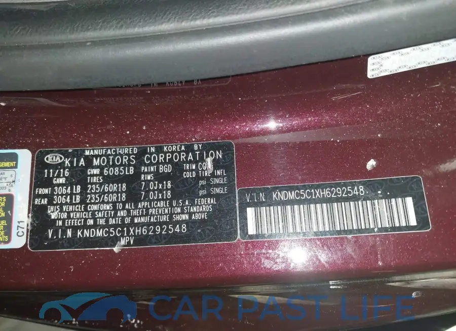 KNDMC5C1XH6292548# 9