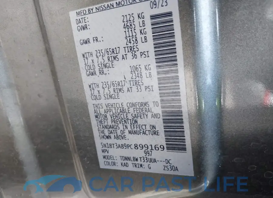 5N1BT3AB9PC899169# 9