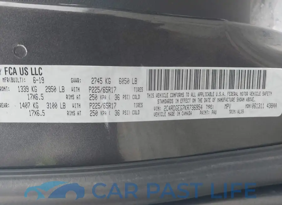 2C4RDGEG7KR736954# 9