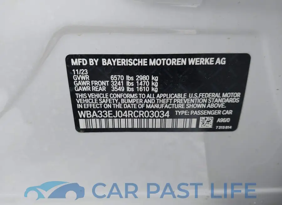 WBA33EJ04RCR03034# 9