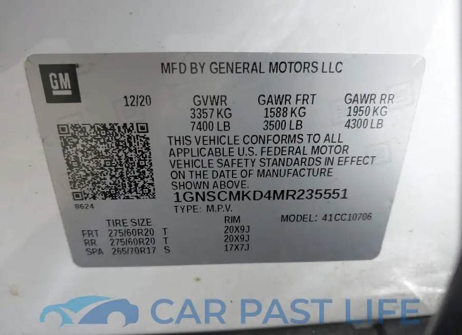 1GNSCMKD4MR235551# 9