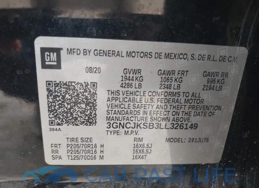 3GNCJKSB3LL326149# 9