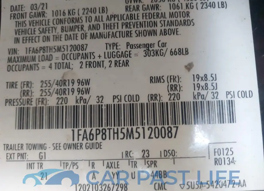 1FA6P8TH5M5120087# 9