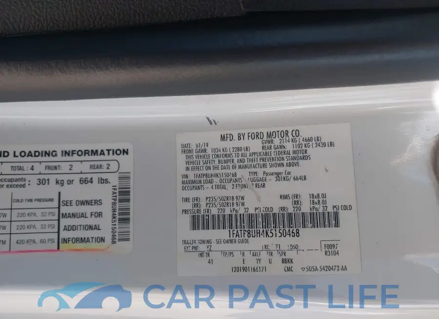 1FATP8UH4K5150468# 9
