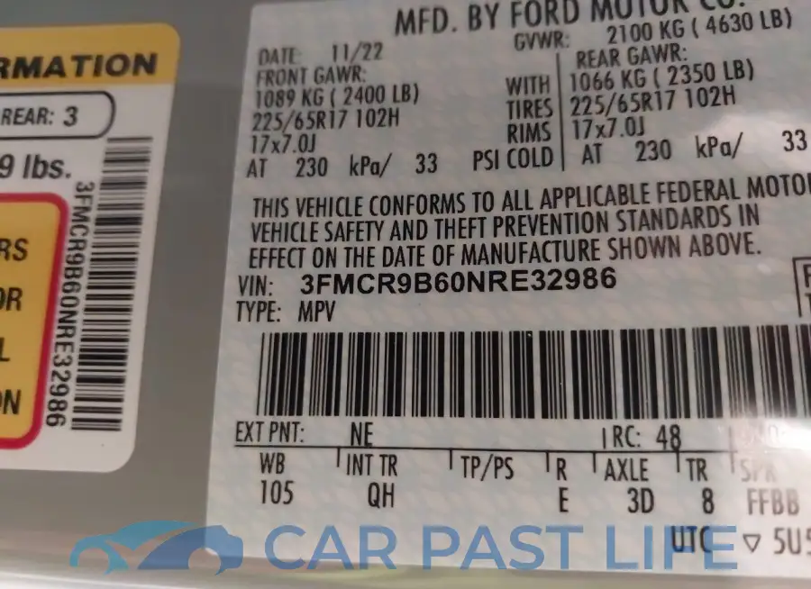3FMCR9B60NRE32986# 9