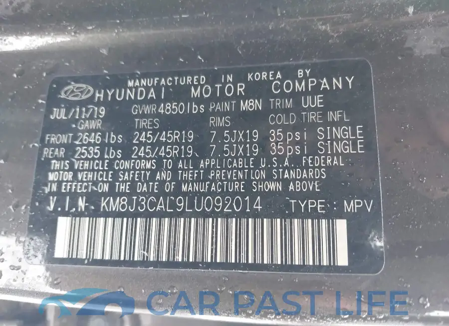 KM8J3CAL9LU092014# 9