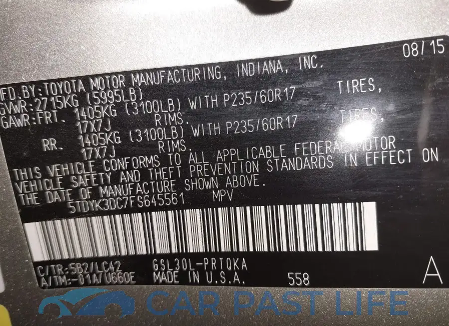 5TDYK3DC7FS645561# 9