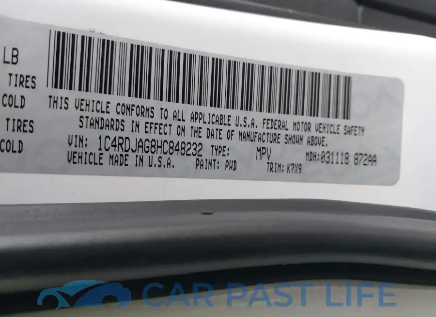1C4RDJAG8HC848232# 9