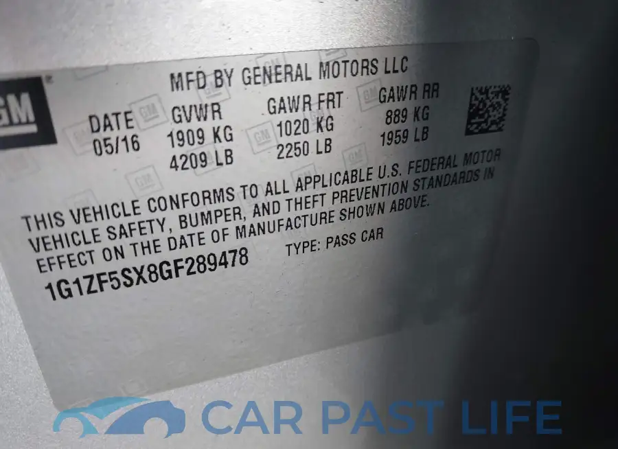 1G1ZF5SX8GF289478# 9