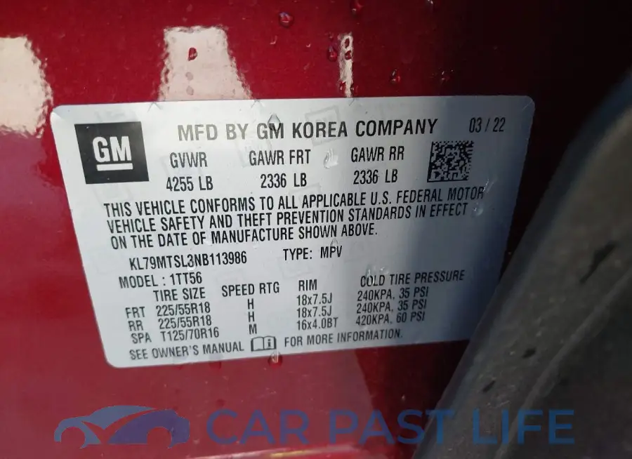 KL79MTSL3NB113986# 9