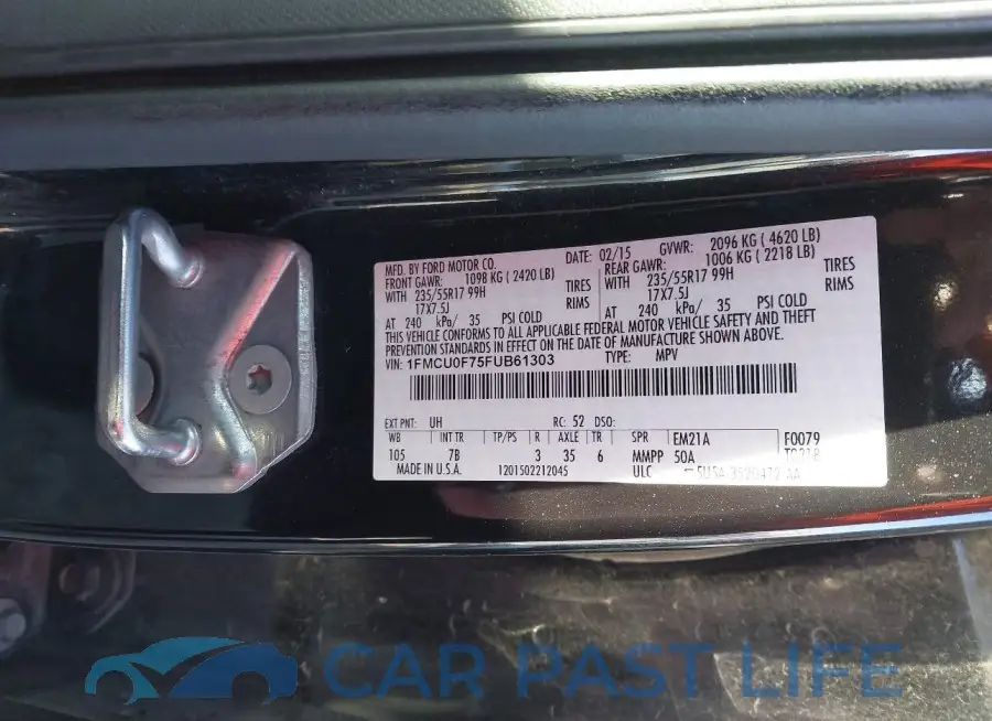 1FMCU0F75FUB61303# 9