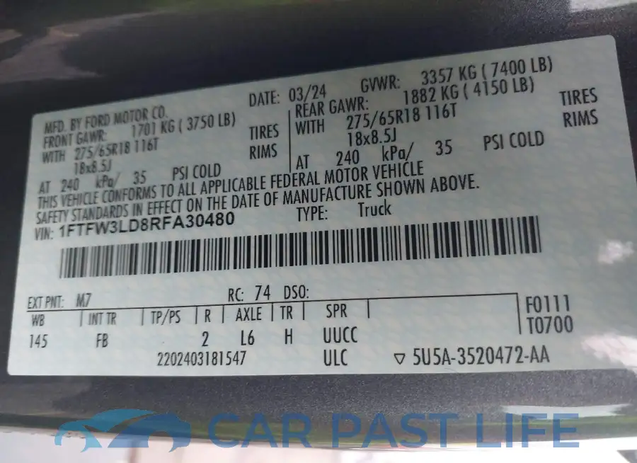 1FTFW3LD8RFA30480# 9