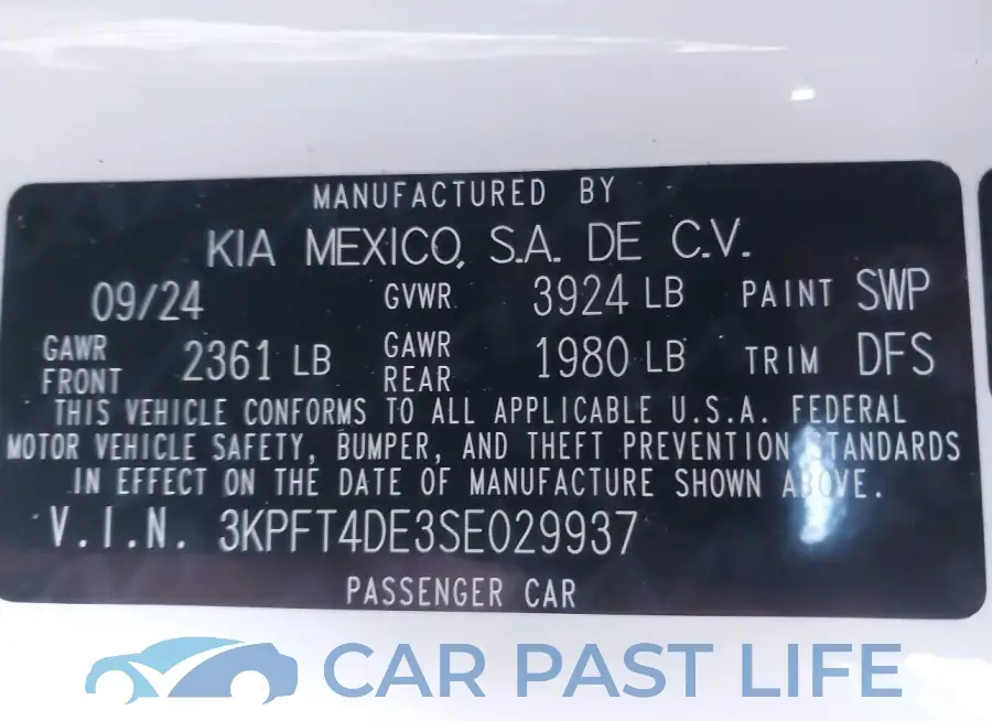 3KPFT4DE3SE029937# 9