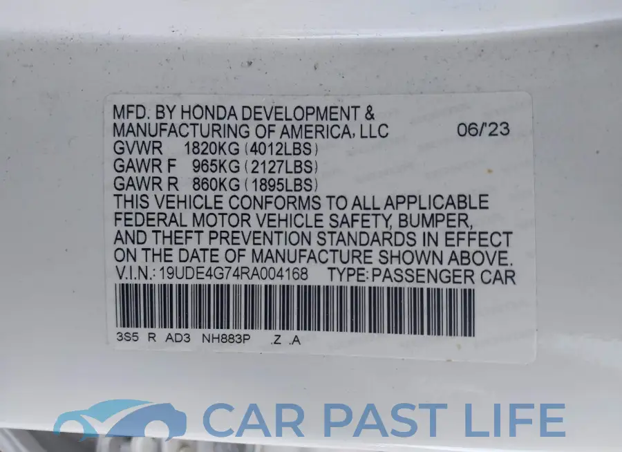 19UDE4G74RA004168# 9