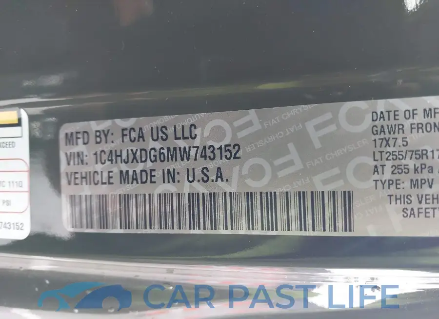 1C4HJXDG6MW743152# 9