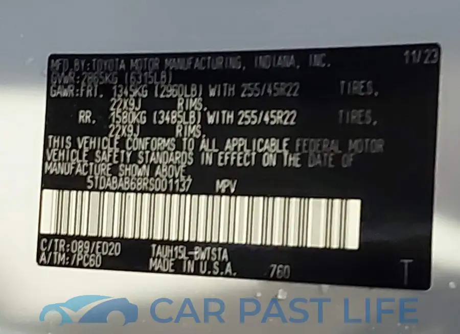 5TDABAB68RS001137# 9