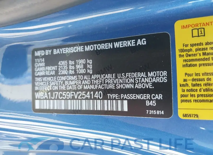 WBA1J7C59FV254140# 9