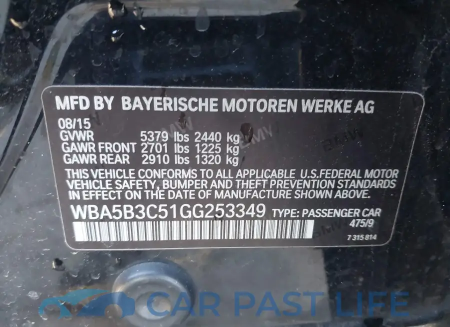 WBA5B3C51GG253349# 9