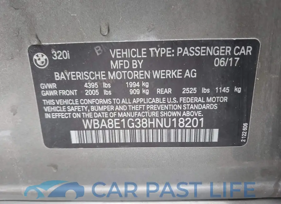WBA8E1G38HNU18201# 9