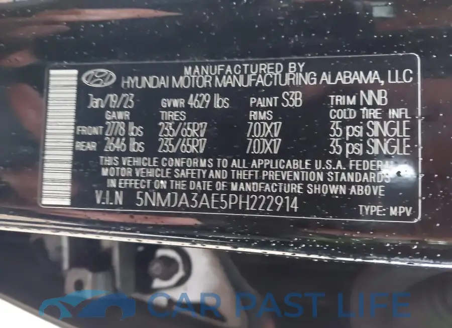 5NMJA3AE5PH222914# 9