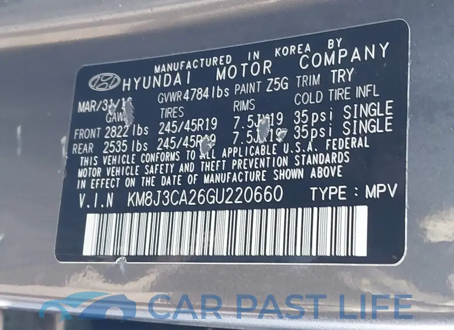 KM8J3CA26GU220660# 9