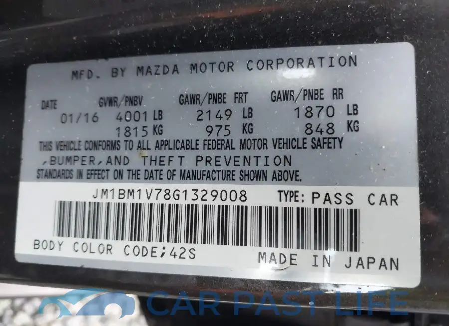 JM1BM1V78G1329008# 9