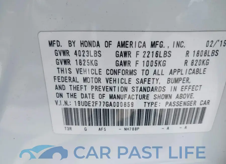 19UDE2F77GA000859# 9
