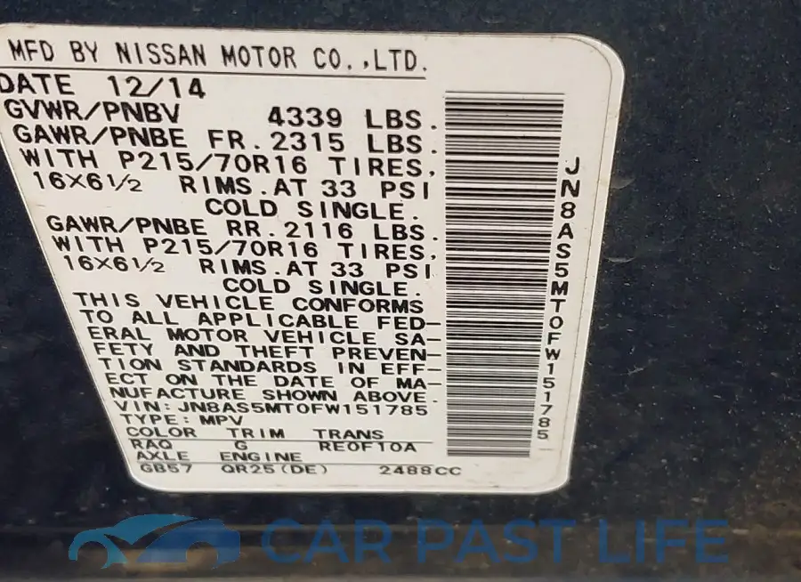 JN8AS5MT0FW151785# 9