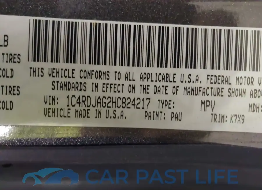 1C4RDJAG2HC824217# 9