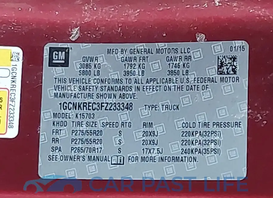1GCNKREC3FZ233348# 9