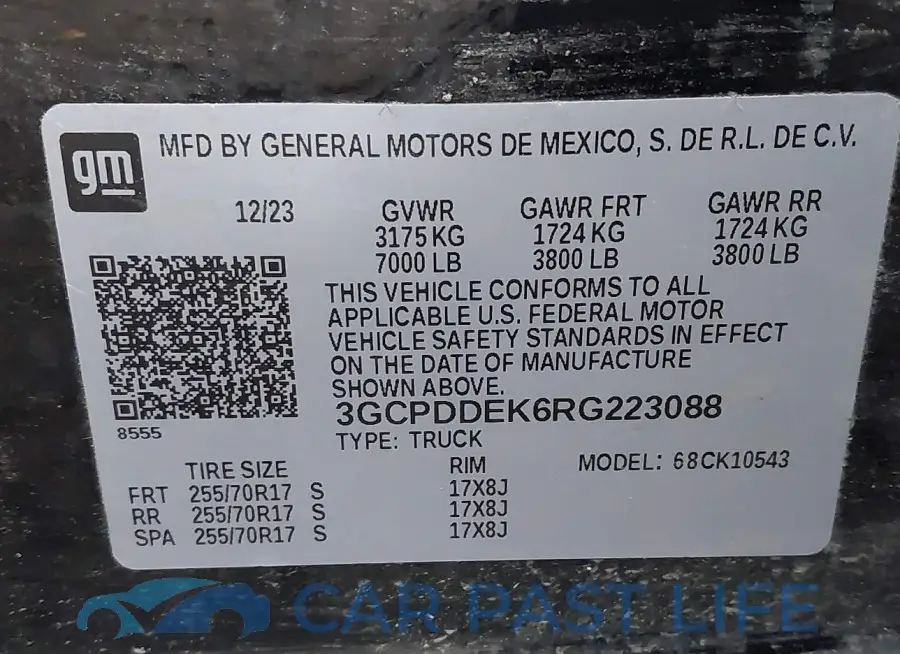 3GCPDDEK6RG223088# 9