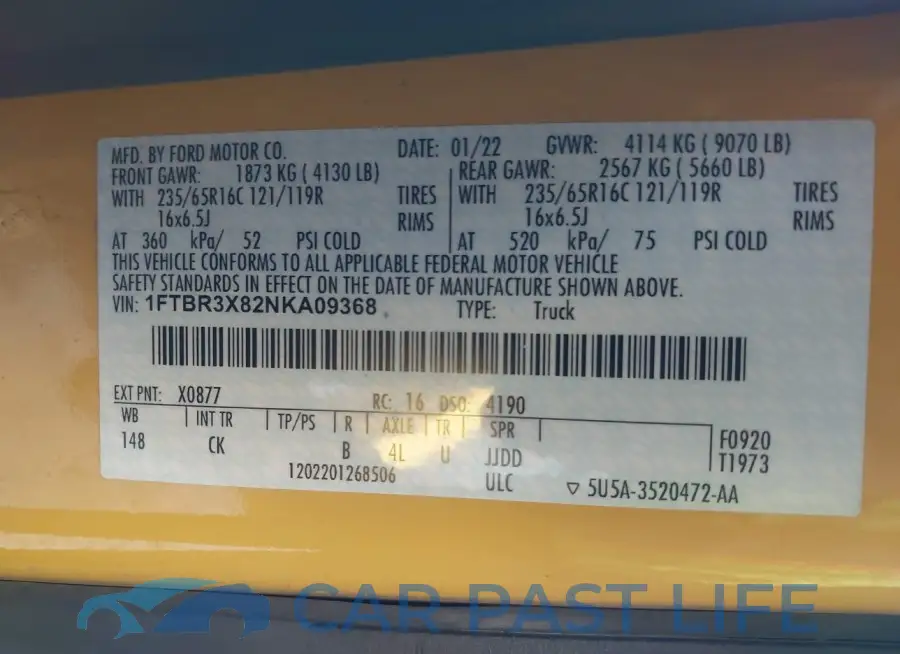 1FTBR3X82NKA09368# 9