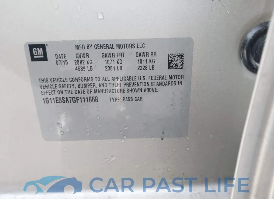 1G11E5SA7GF111668# 9