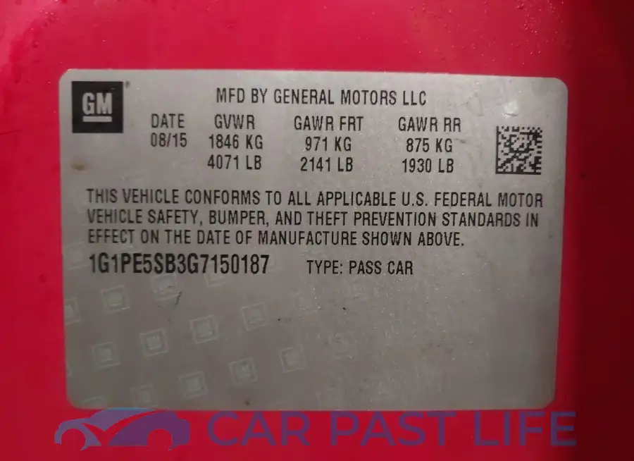 1G1PE5SB3G7150187# 9