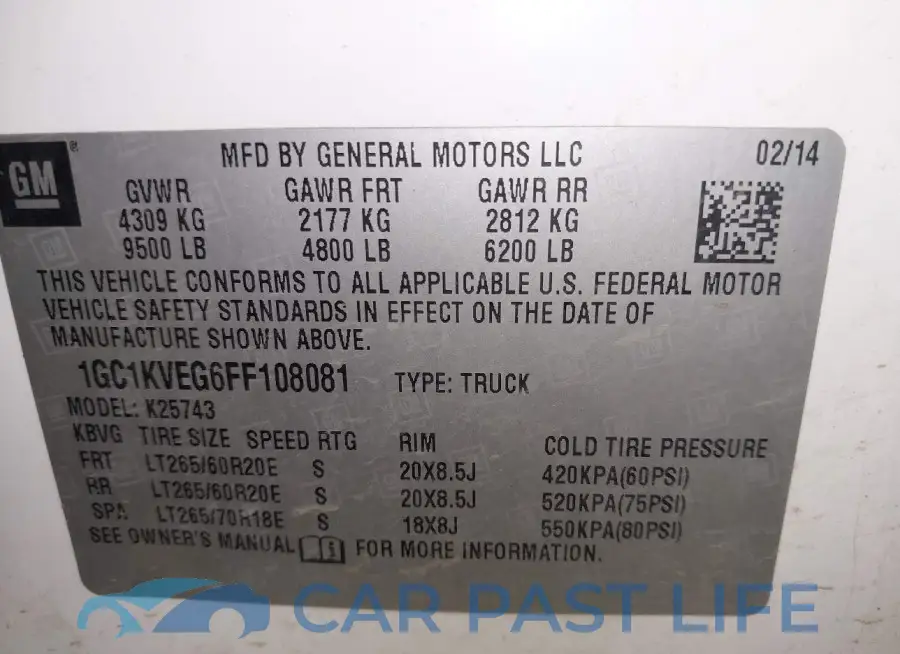 1GC1KVEG6FF108081# 9