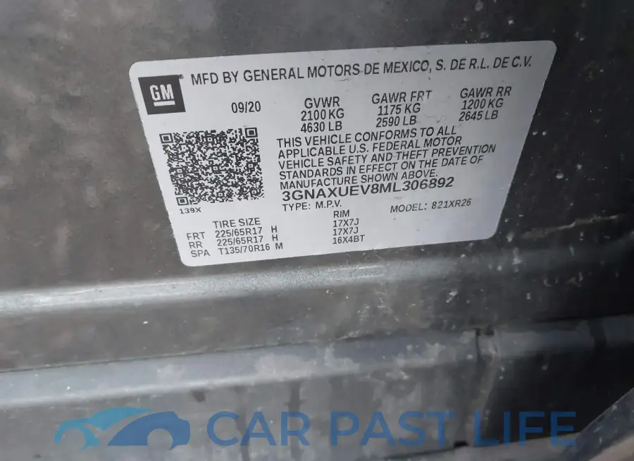 3GNAXUEV8ML306892# 9