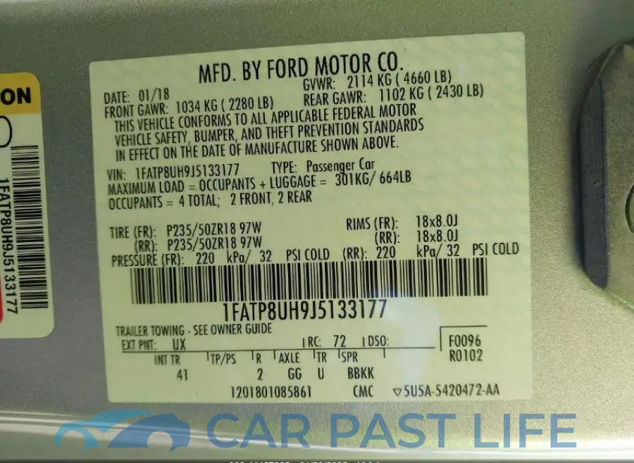 1FATP8UH9J5133177# 9