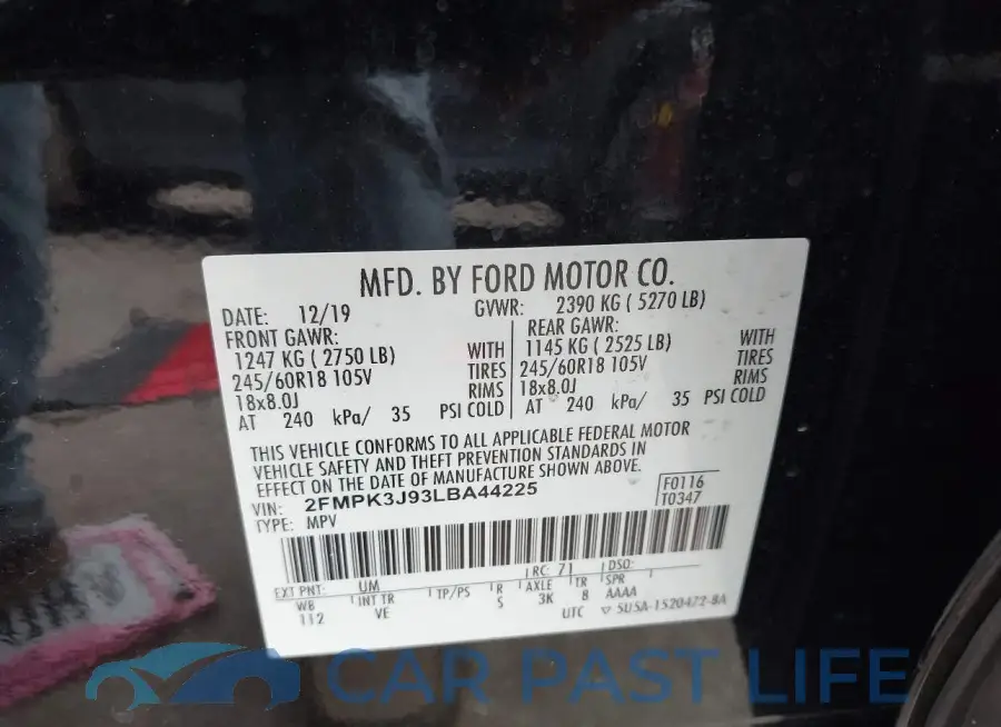 2FMPK3J93LBA44225# 9