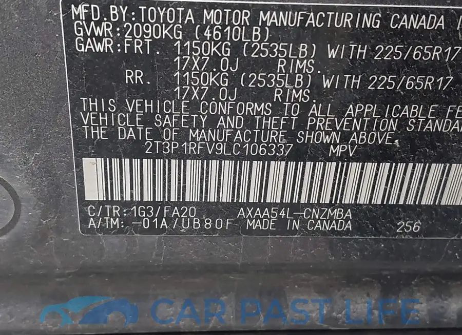 2T3P1RFV9LC106337# 9