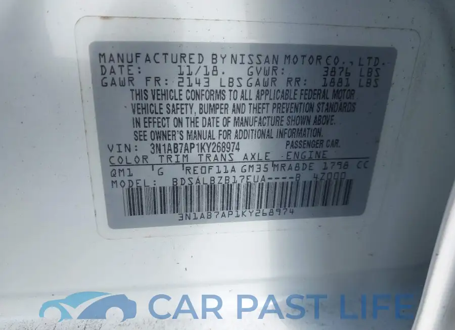 3N1AB7AP1KY268974# 9