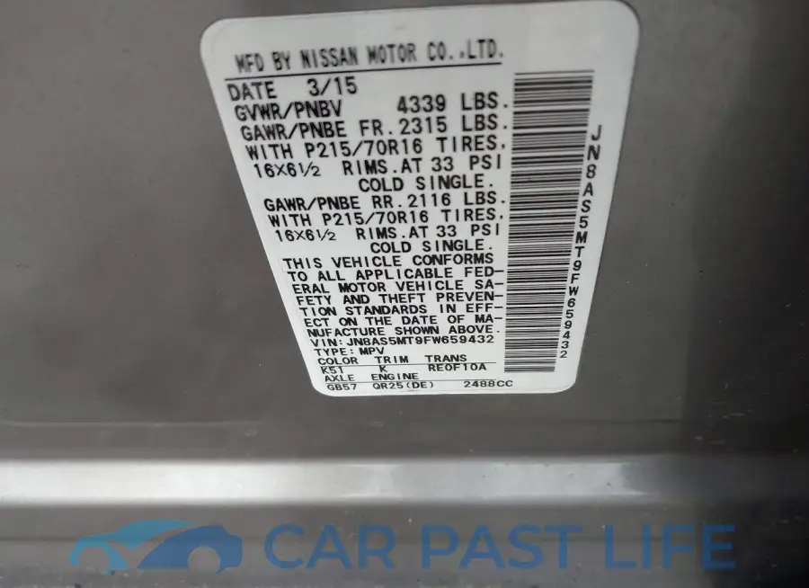JN8AS5MT9FW659432# 9