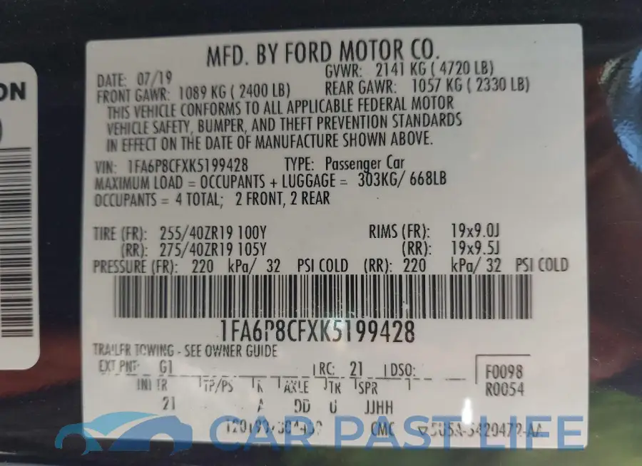 1FA6P8CFXK5199428# 9