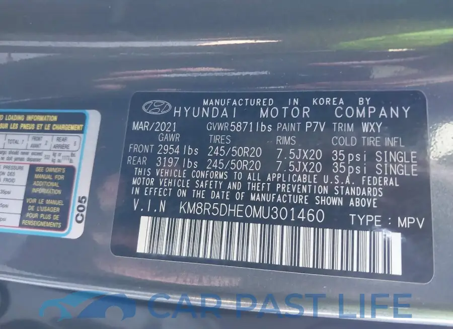KM8R5DHE0MU301460# 9
