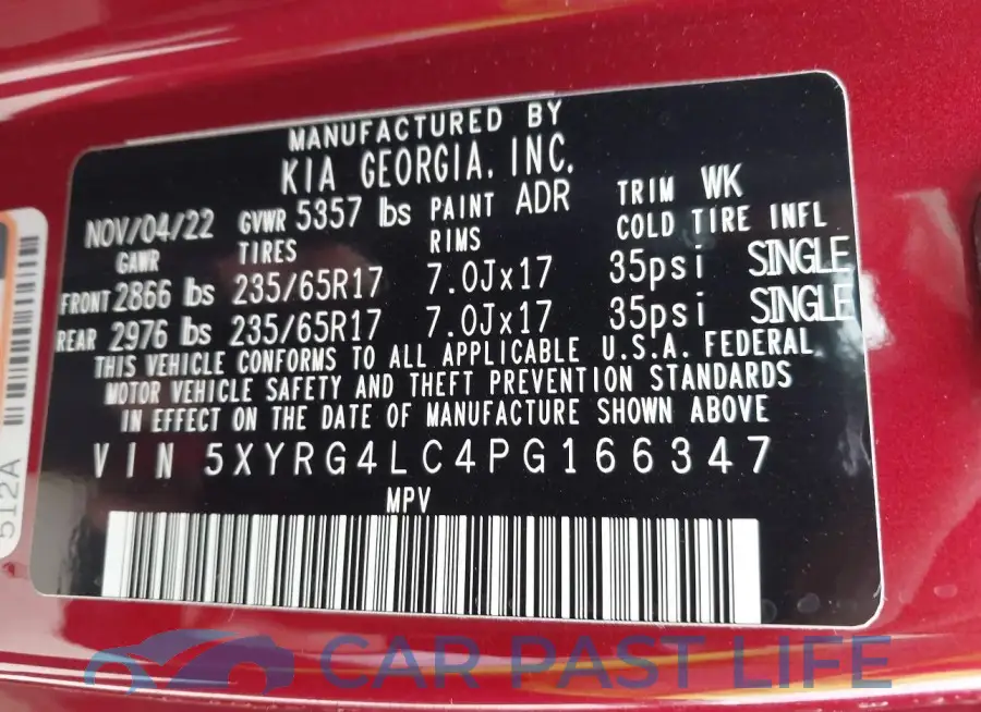 5XYRG4LC4PG166347# 9