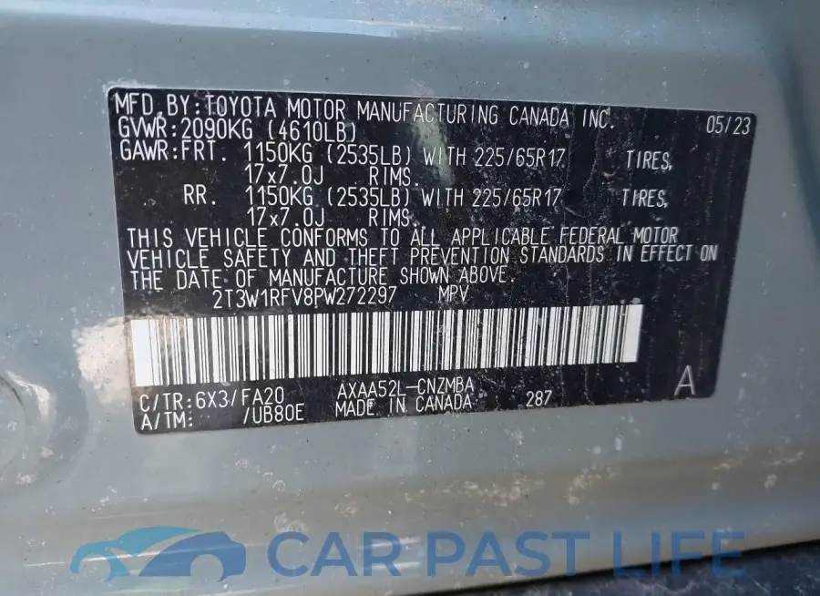 2T3W1RFV8PW272297# 9
