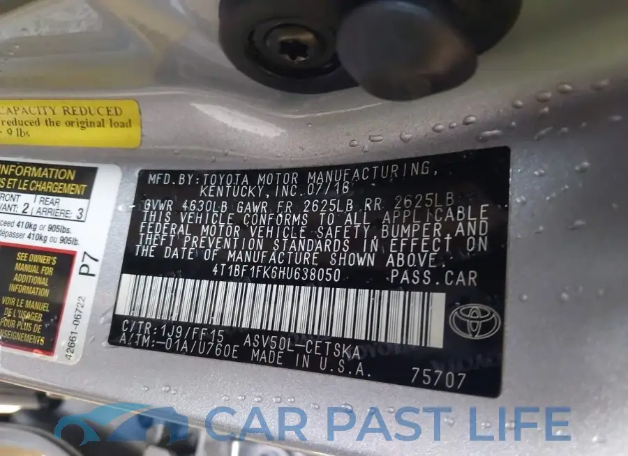 4T1BF1FK6HU638050# 9