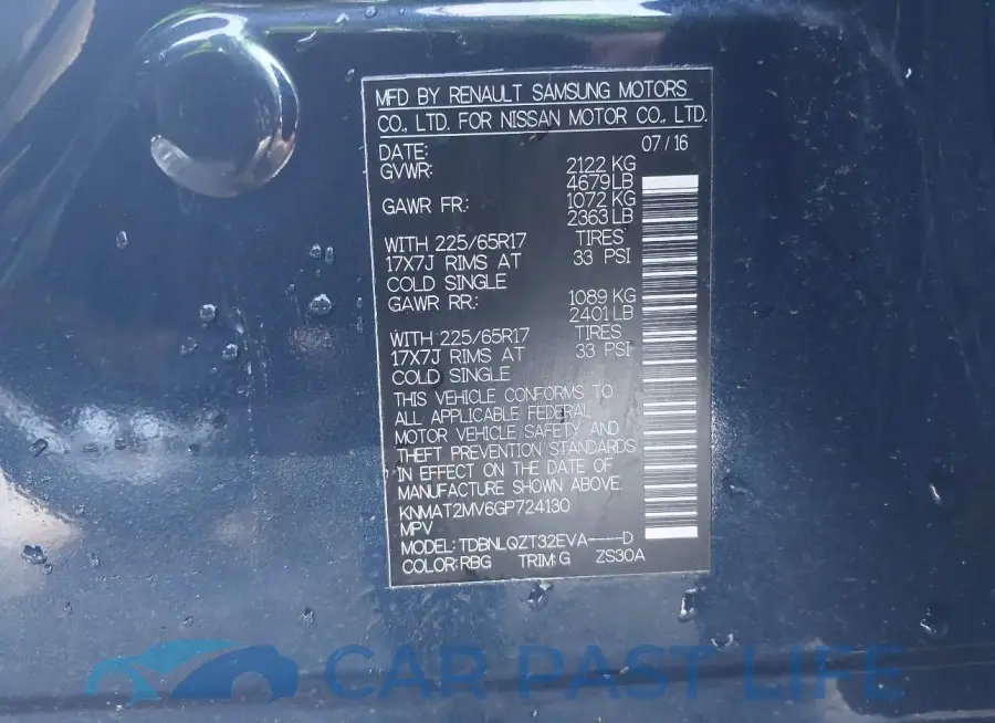 KNMAT2MV6GP724130# 9